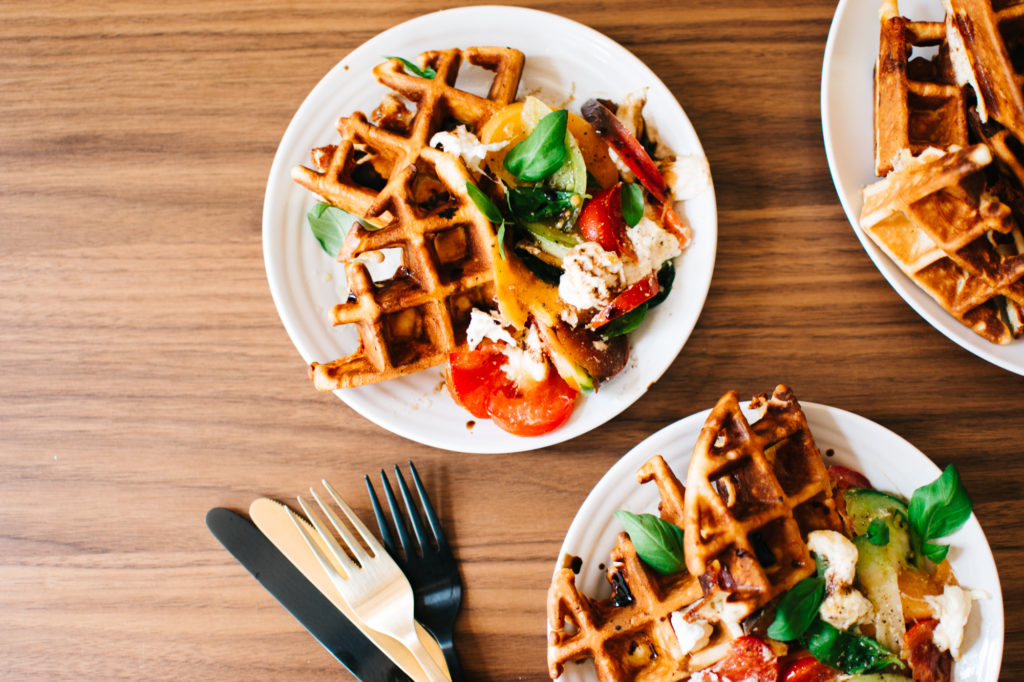 BURRATA CAPRESE WAFFLES + A WAFFLE PARTY WITH FIX FEAST FLAIR & HONESTLY YUM!