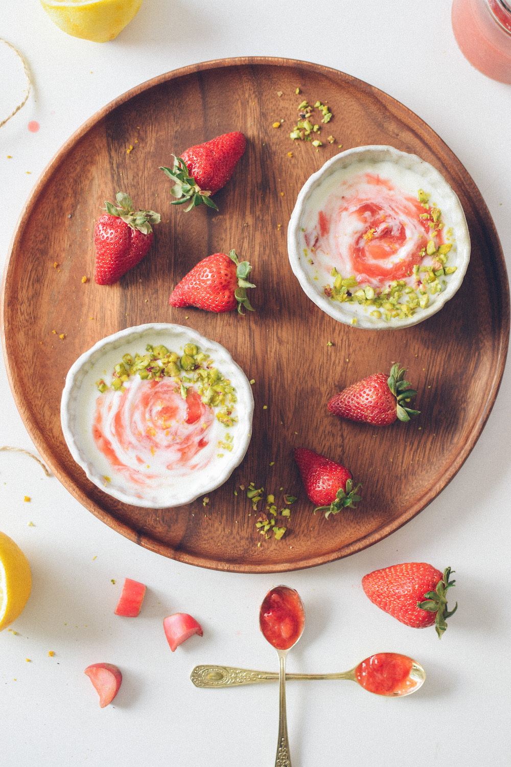 STRAWBERRY RHUBARB COMPOTE PARFAITS WITH MEYER LEMON & PISTACHIO ...