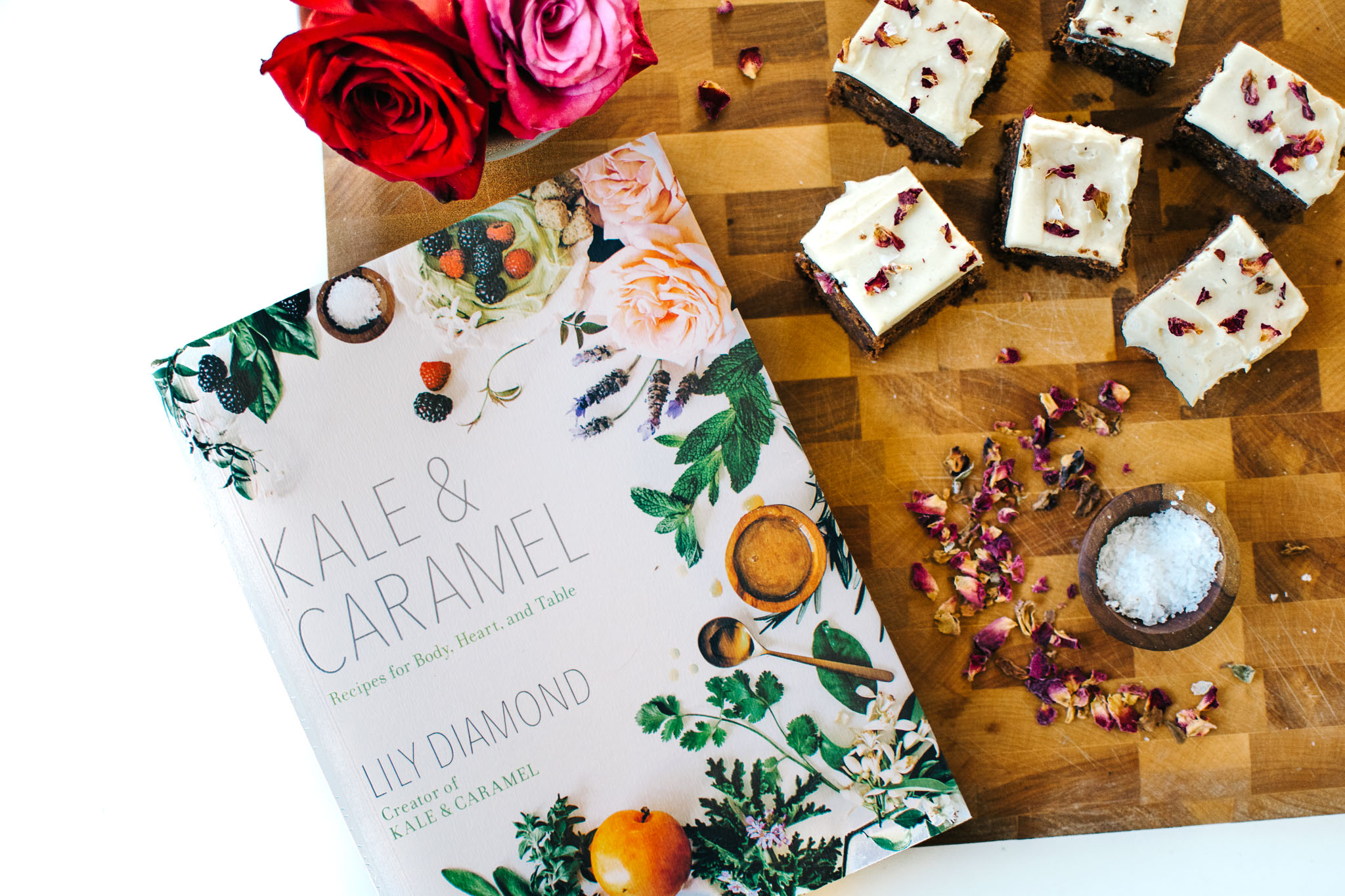 ROSEWATER BROWNIES WITH CARDAMOM TAHINI FROSTING + A COOKBOOK PREVIEW.