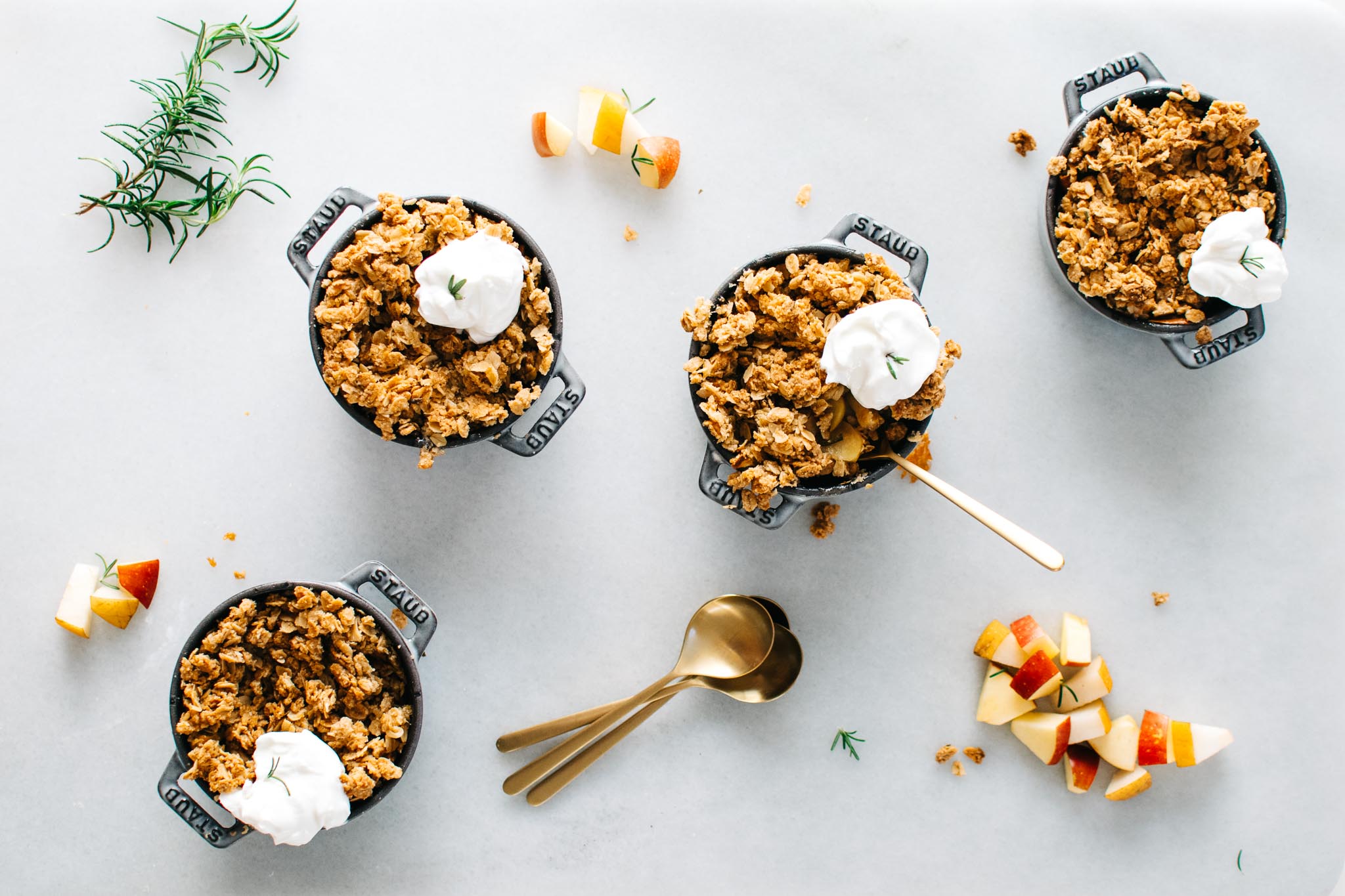 ASIAN PEAR & APPLE CRISP WITH MAPLE ROSEMARY CRUMBLE + A COOKBOOK PREVIEW!