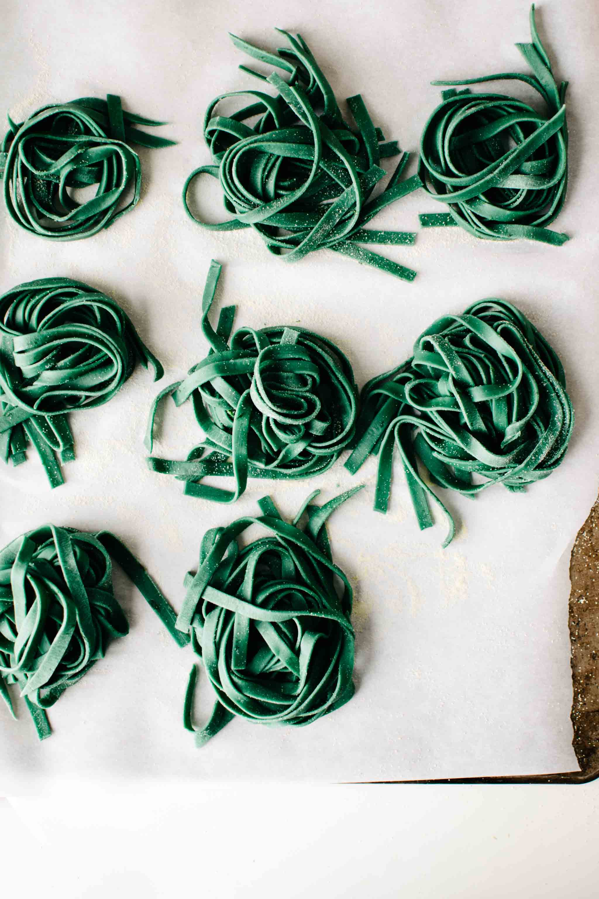 superfood green pasta nests