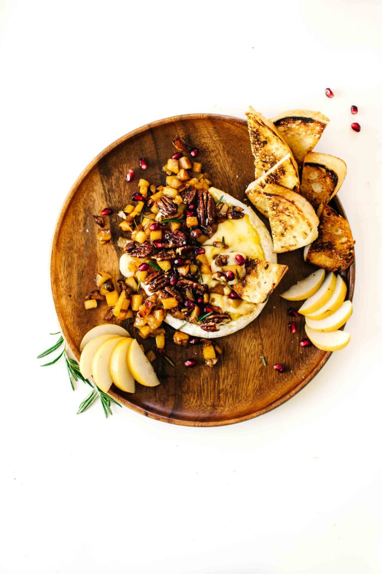 MAPLE-ROSEMARY PEAR & PECAN BAKED BRIE. | Kale & Caramel