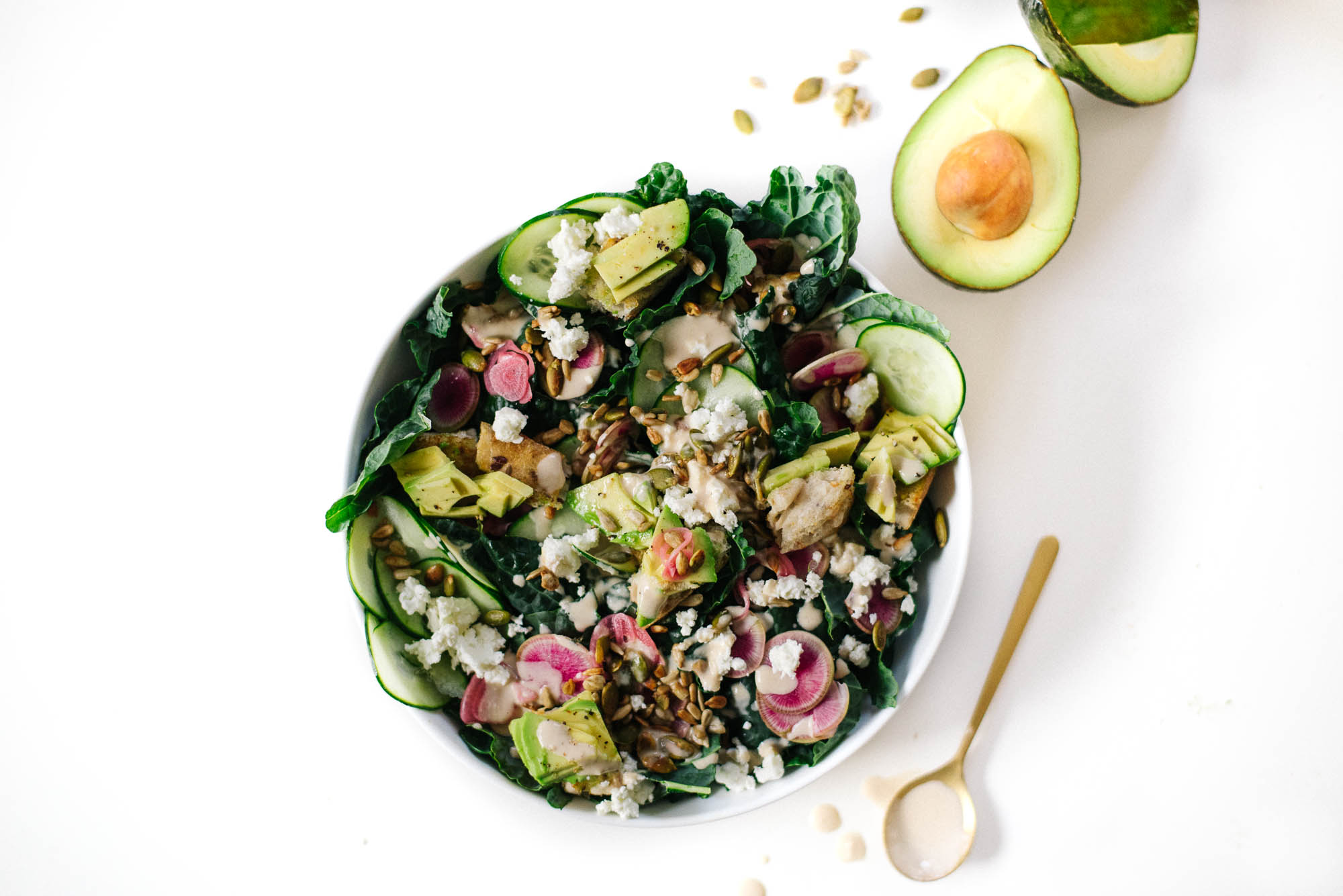 Spring Salad with Pickled Shallot & Avocado