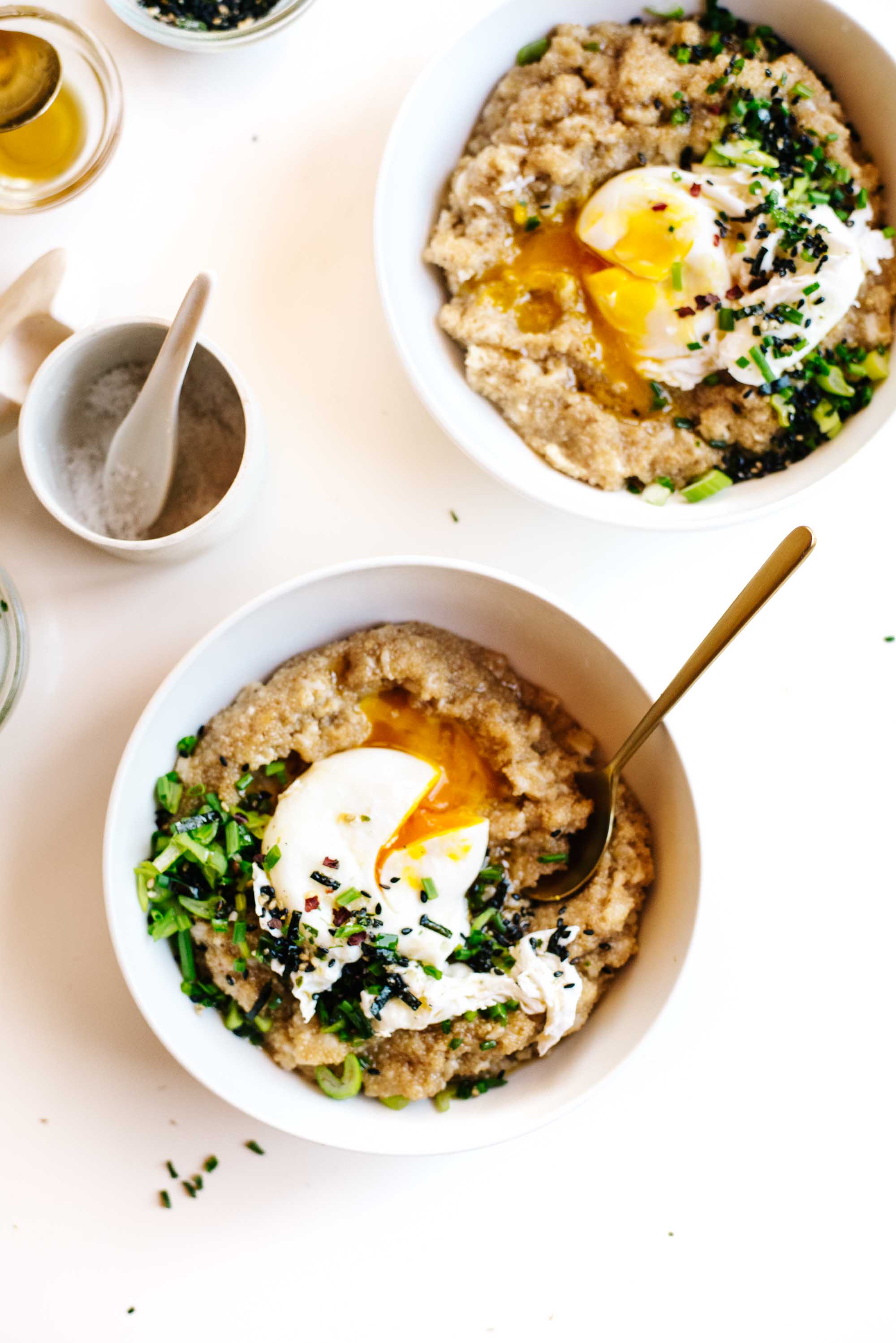 Miso Oats with Scallions + Sesame Oil from More With Less