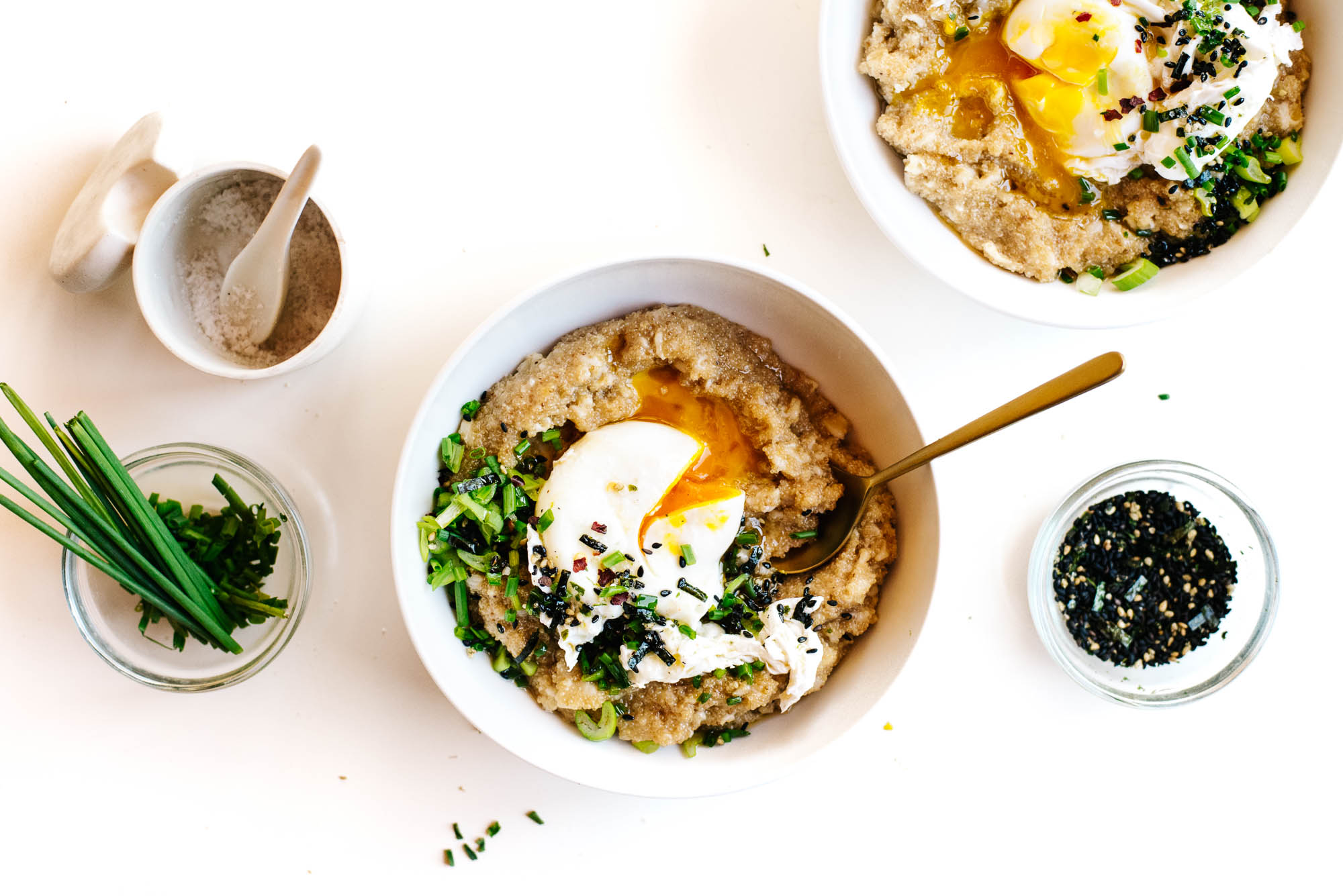 MISO OATS WITH SCALLIONS + SESAME OIL FROM MORE WITH LESS.