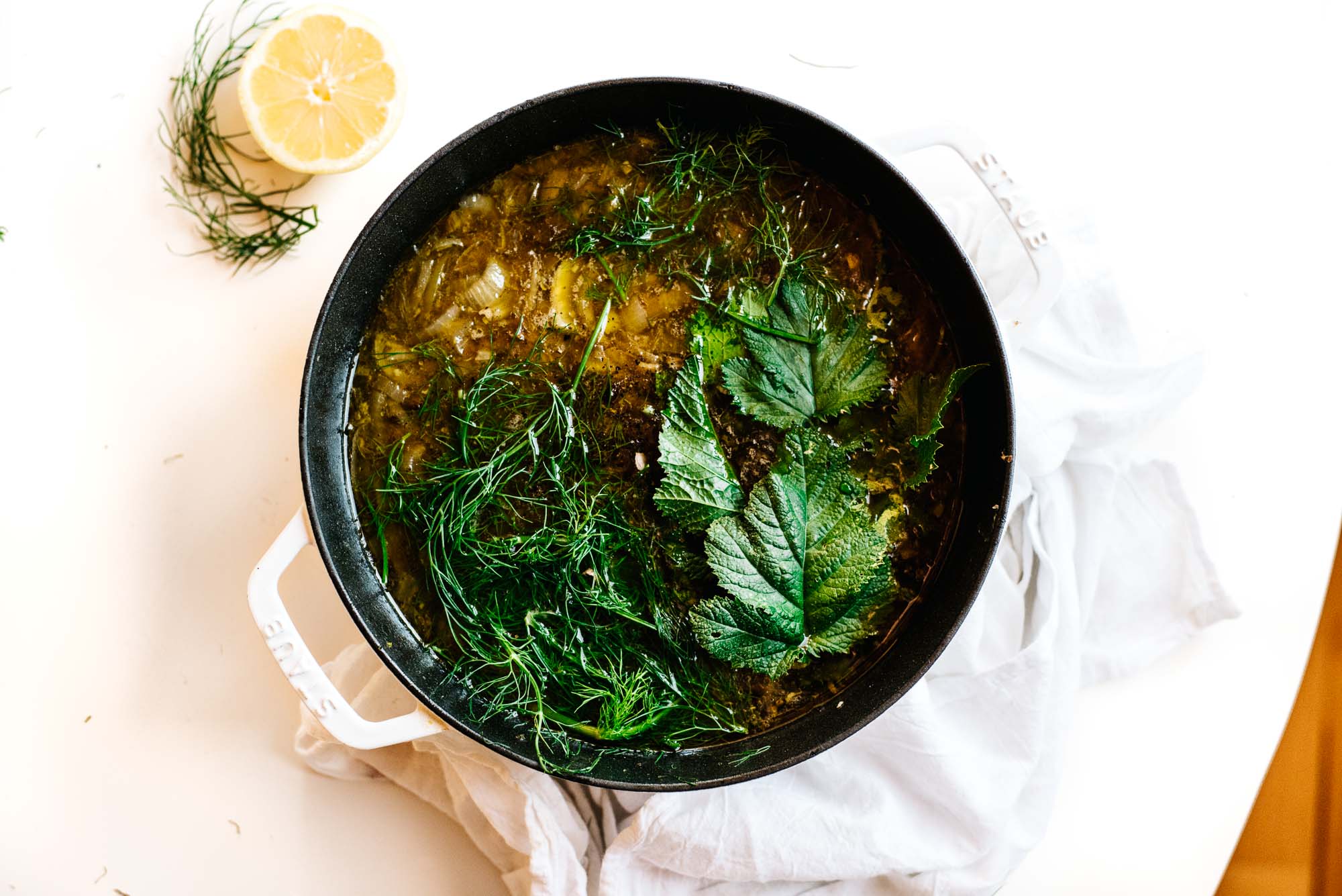 Roasted Fennel & Spring Greens Soup